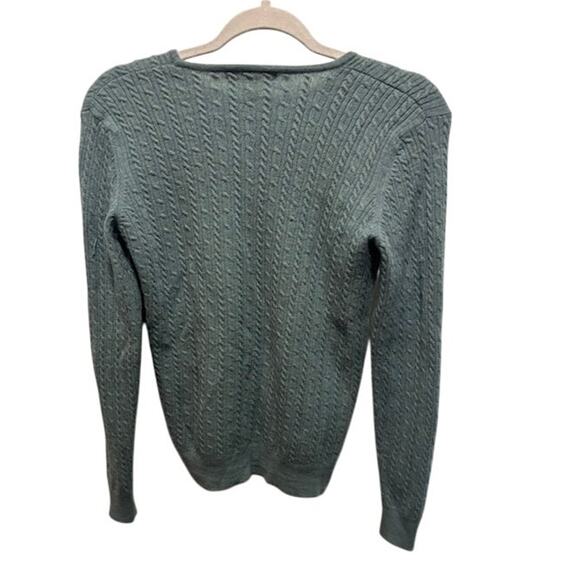 Vintage Brooks Brothers Merino Wool Sweater Cable Knit Turquoise Blue Women's S - Picture 3 of 6